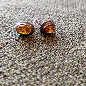 Amber Post Earrings